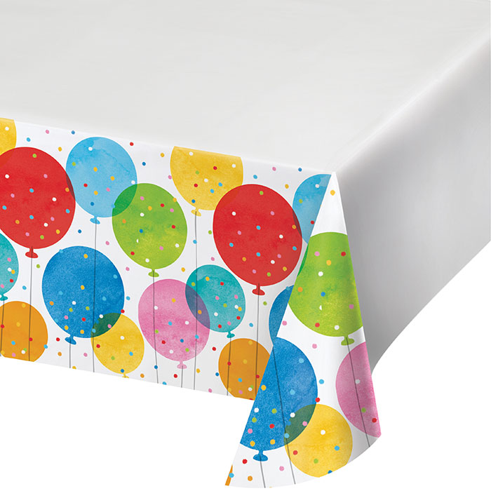 Birthday Confetti Balloons Plastic Tablecloths 12 ct