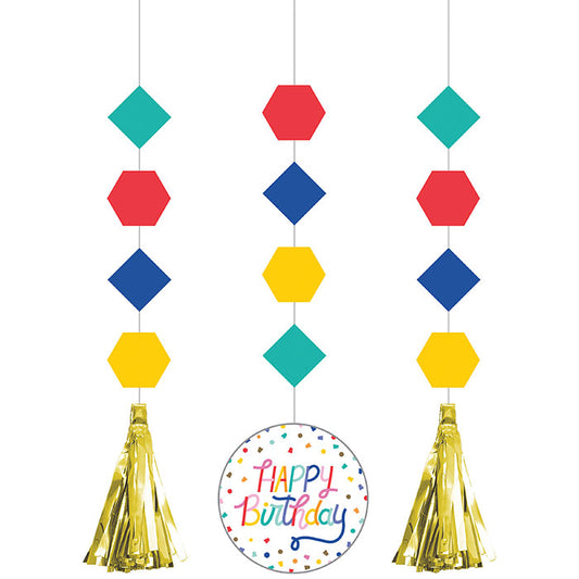 Birthday Confetti Hanging Cutouts 36 ct