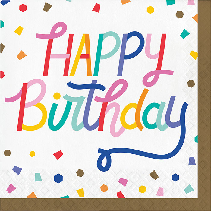 Birthday Confetti Happy Birthday Napkins 192 ct