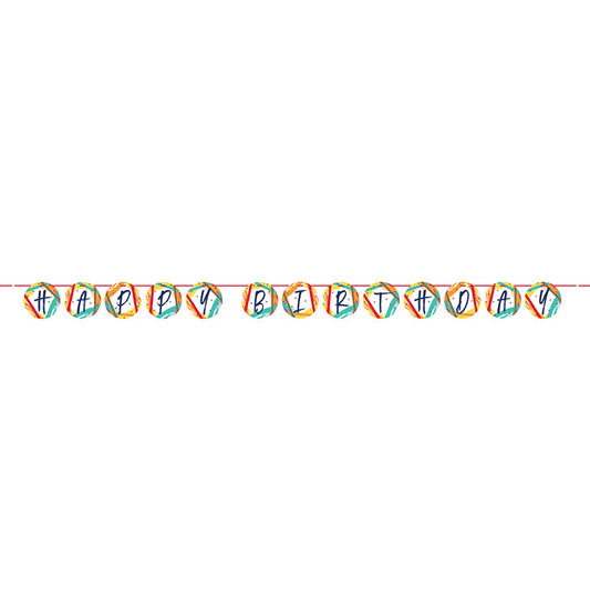 Birthday Stripes Banners 12 ct