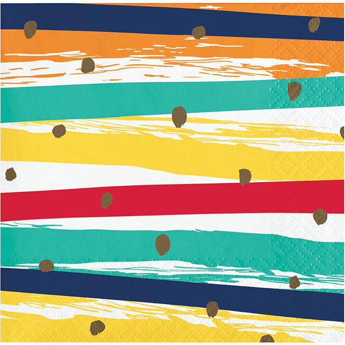 Birthday Stripes Beverage Napkins 192 ct