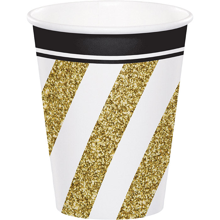 Black and Gold 9 oz Cups 96 ct