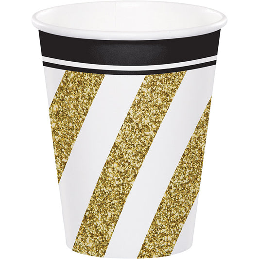 Black and Gold 9 oz Cups 96 ct