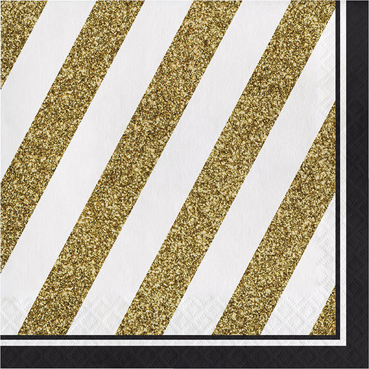 Black and Gold Luncheon Napkins 192 ct