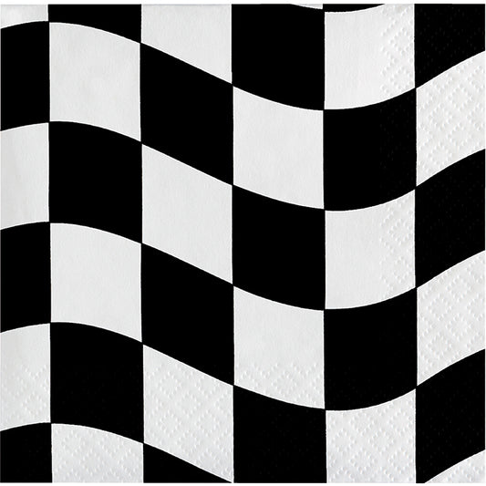 Black and White Check Beverage Napkins 216 ct