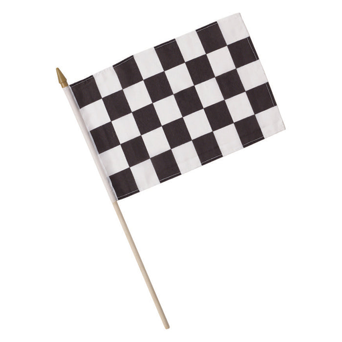 Black and White Check Cloth Racing Flag 12 ct