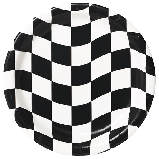 Black and White Check Dessert Plates 96 ct