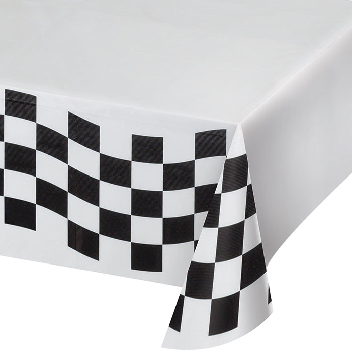 Black and White Check Paper Tablecloths 12 ct