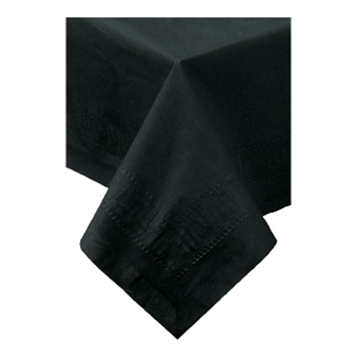 Black Cellutex 54" x 108" Paper Tablecloths 25 ct