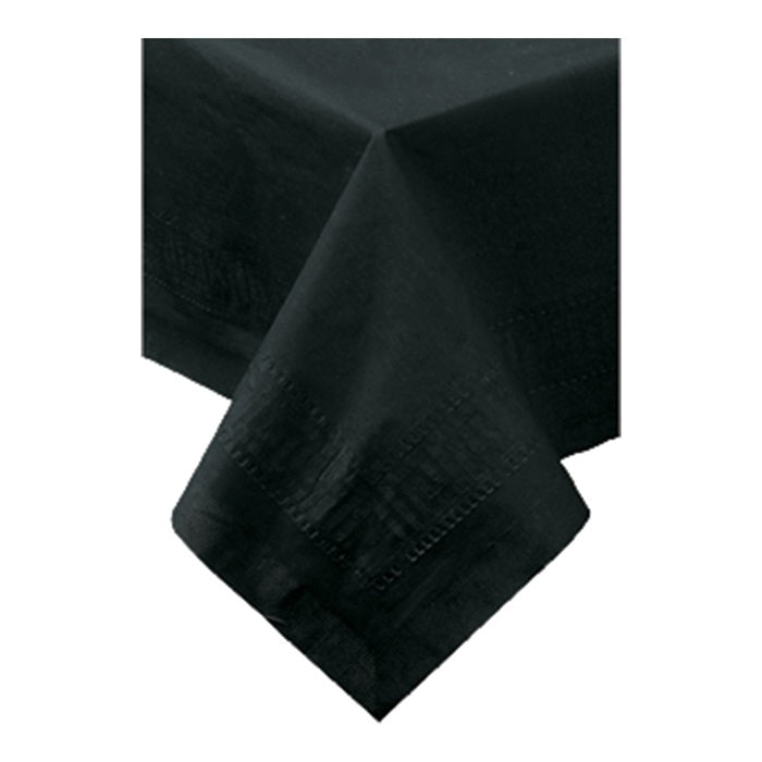 Black Cellutex 54" x 54" Square Paper Tablecloths 50 ct