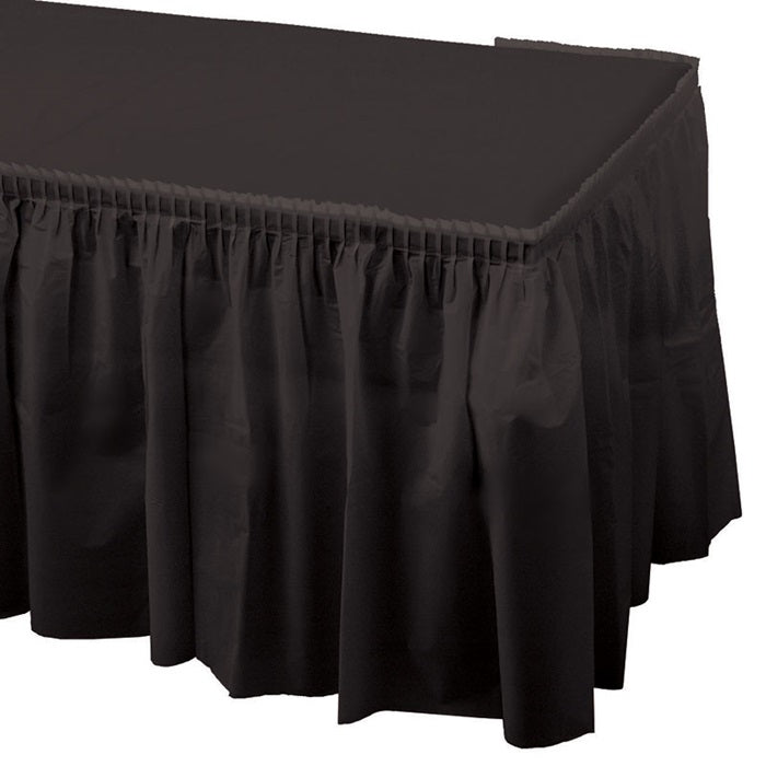 Black Plastic Tableskirt 6 ct