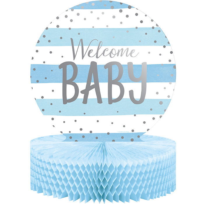 Blue and Silver Celebration Baby Shower Centerpieces 6 ct