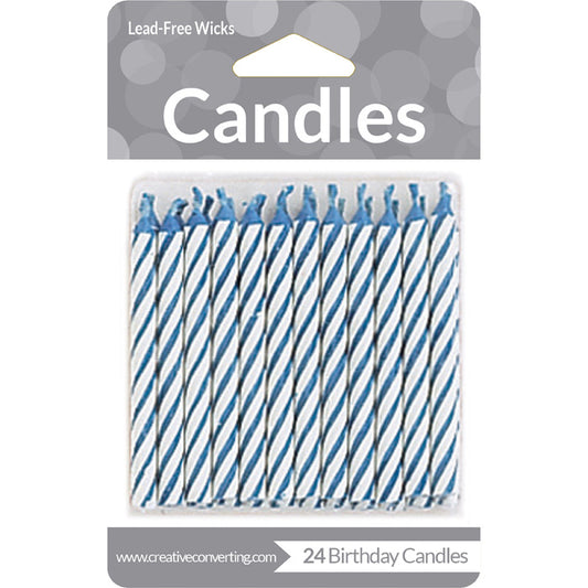 Blue Striped Candles 288 ct