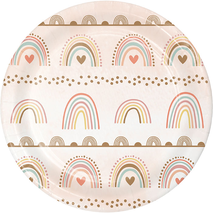 Boho Rainbow Dessert Plates 96 ct