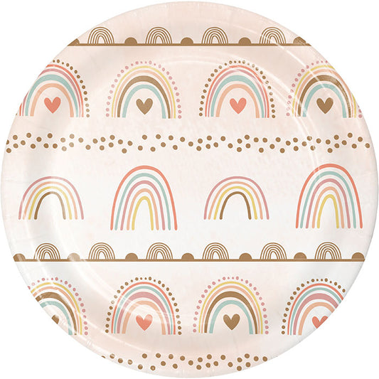 Boho Rainbow Dessert Plates 96 ct