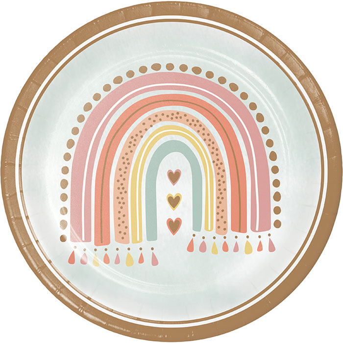 Boho Rainbow Dinner Plates 96 ct