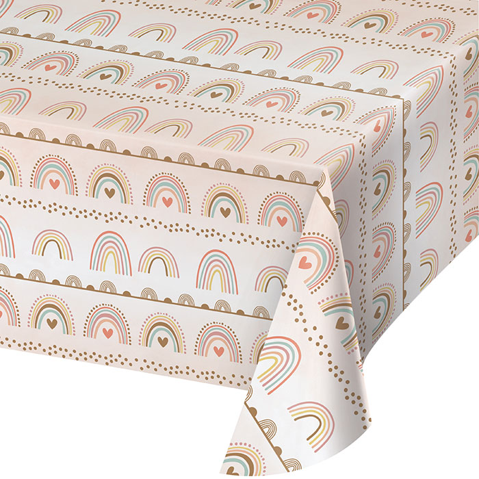 Boho Rainbow Paper Tablecloths 6 ct