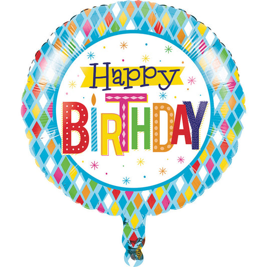 Bright Birthday Mylar Balloons 10 ct