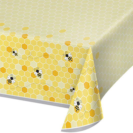 Bumblebee Baby Shower Plastic Tablecloths 6 ct