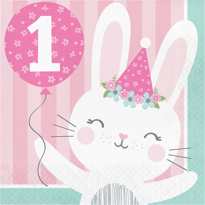 Bunny Party 1st Birthday Luncheon Napkins 192 ct