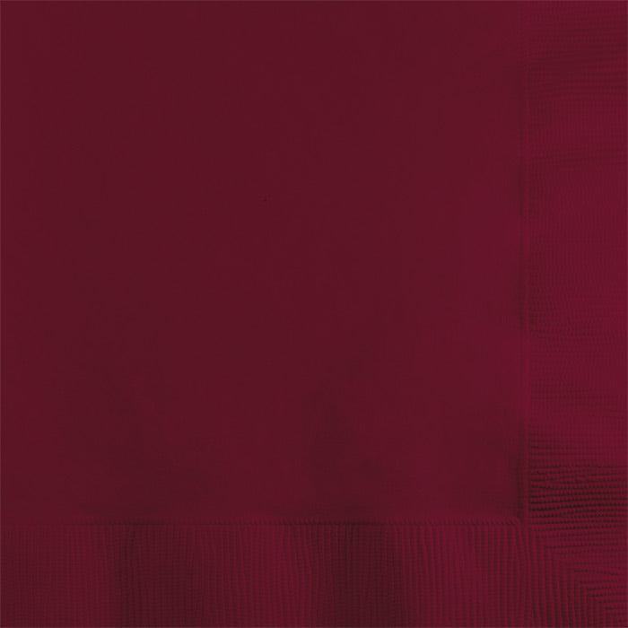 Burgundy 2-Ply Beverage Napkins 600 ct