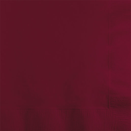 Burgundy 2-Ply Beverage Napkins 600 ct