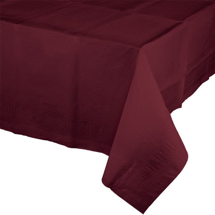 Burgundy Paper Tablecloths 6 ct