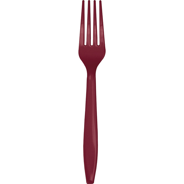 Burgundy Plastic Forks 288 ct