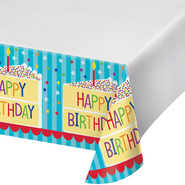 Cake Birthday Plastic Tablecloths 12 ct