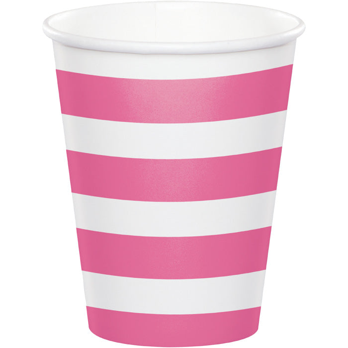 Candy Pink Polka Dots and Stripes Paper Cups 96 ct