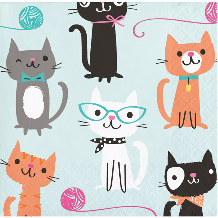 Cat Party Beverage Napkins 192 ct