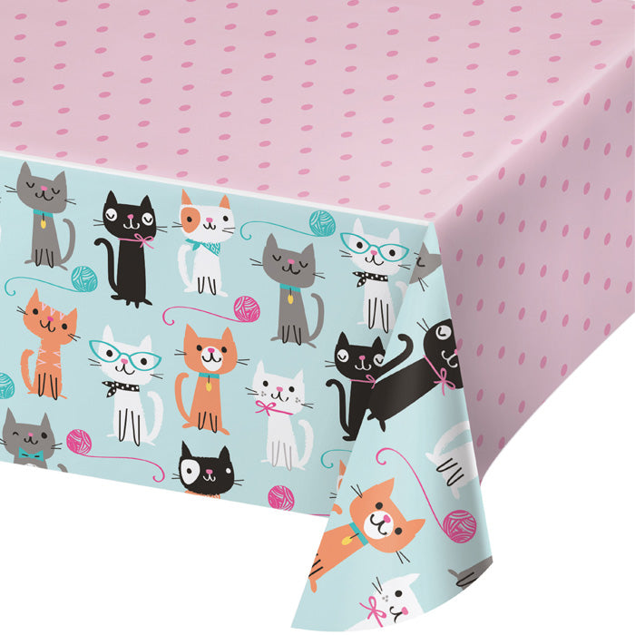 Cat Party Plastic Tablecloths 6 ct