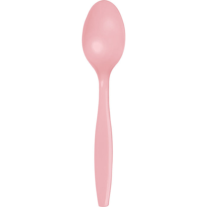 Classic Pink Bulk Plastic Spoons 600 ct