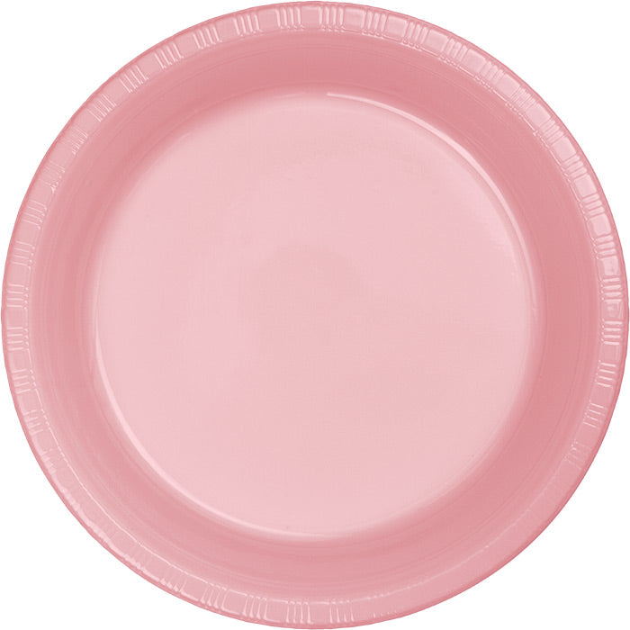 Classic Pink Plastic Banquet Plates 240 ct