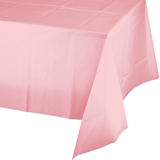 Classic Pink Plastic Tablecloths 12 ct