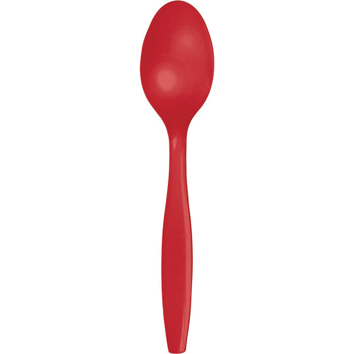 Classic Red Bulk Plastic Spoons 600 ct