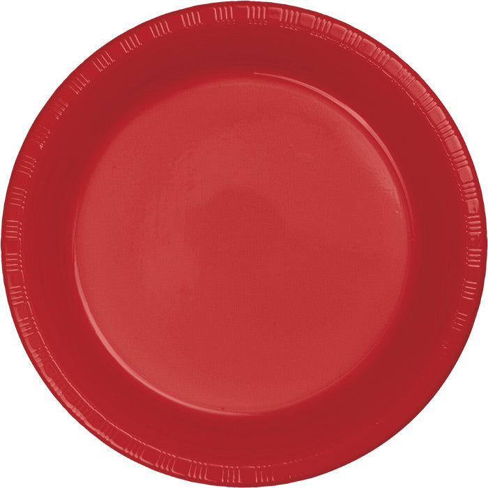 Classic Red Plastic Banquet Plates 240 ct