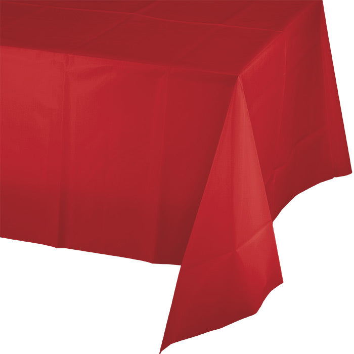 Classic Red Plastic Tablecloths 12 ct