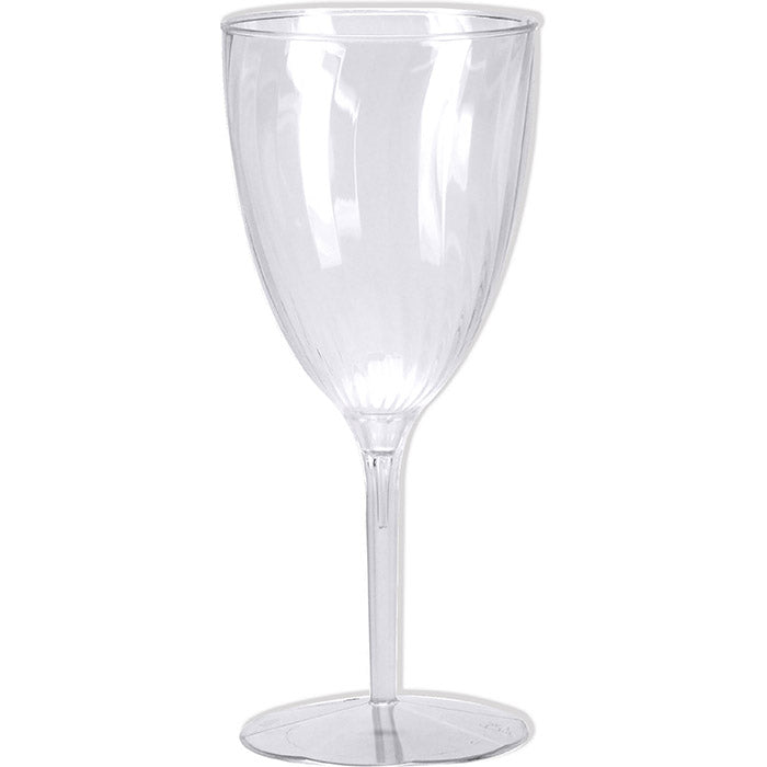 Clear 8 oz Plastic Wine Glasses 96 ct