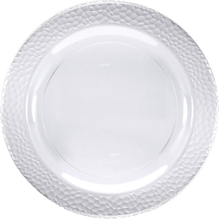 Clear Pebble Plastic Dinner Plates 120 ct