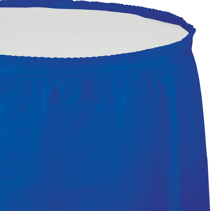 Cobalt Blue Plastic Tableskirt 6 ct