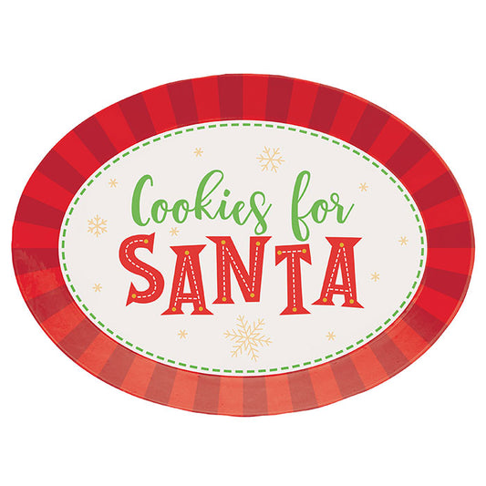 Cookies for Santa Oval Plastic Trays 12 ct