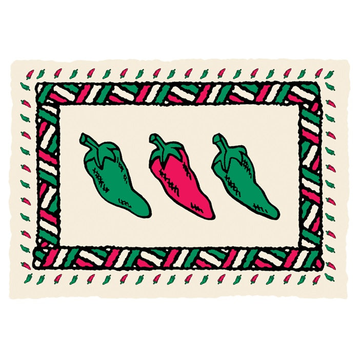 Dollar-wise Chili Peppers Placemat 1,000 ct