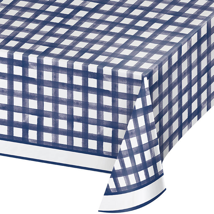 Dolly Parton Navy Blue Gingham Print Paper Tablecloths 6 ct