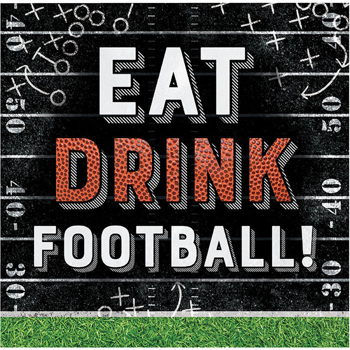 Eat, Drink Football Beverage Napkins 192 ct