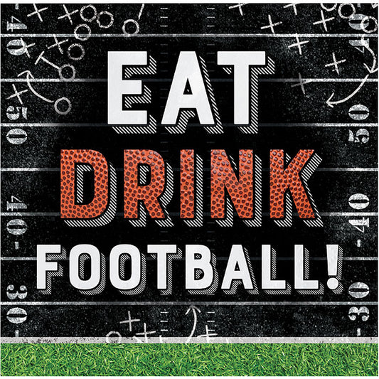 Eat, Drink Football Beverage Napkins 192 ct