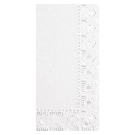 Embossed White Dinner Napkins 17" x 17" 1/8 Fold 2,000 ct