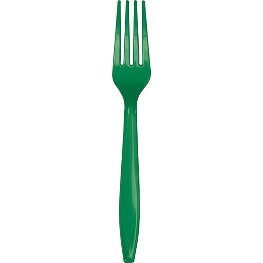 Emerald Green Bulk Plastic Forks 600 ct