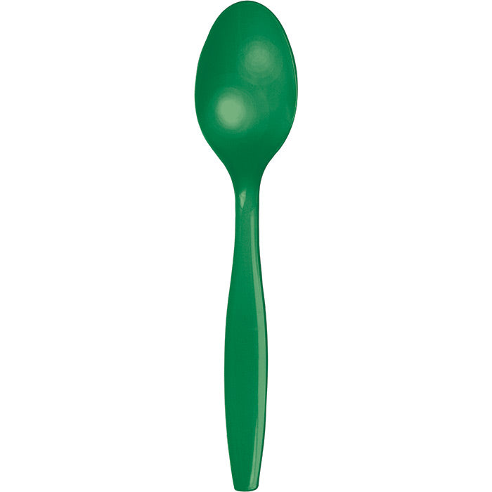 Emerald Green Bulk Plastic Spoons 600 ct