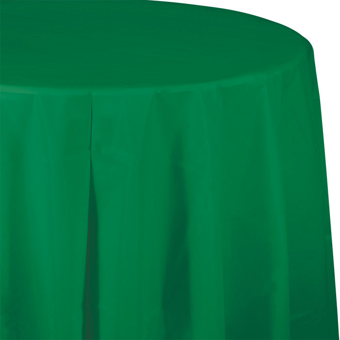 Emerald Green Octy-Round Plastic Tablecloths 12 ct